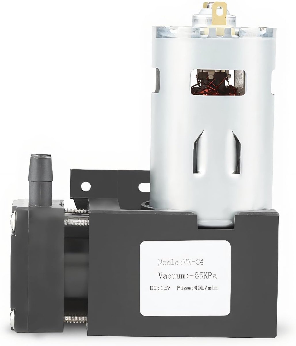 ASHATA Vacuum pump, 1 pc. DC 12 V 42 W, small oil-free vacuum pump 85 kPa flow rate, 40 l/min, with high efficiency - ShopVlot
