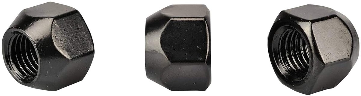 HASKYY 20 x black wheel nuts for steel rims M12 x 1.5 SW19 - ShopVlot