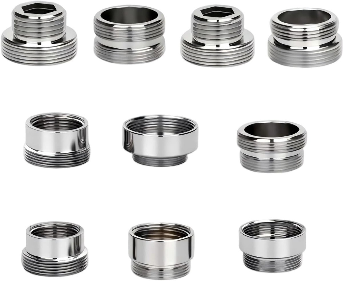 10 stuks kraanadapters van metaal, kraanaansluiting van verchroomd messing, 16/18-24 mm, adapter voor handdouche en - ShopVlot