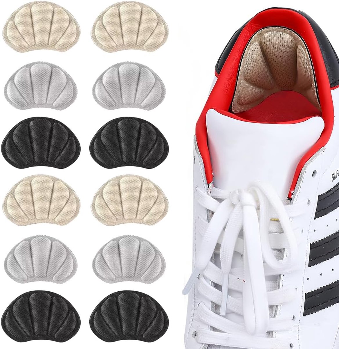 6 pairs invisible heel pads to prevent slipping and blistering, heel protection, heel pad, gel non-slip soles for - ShopVlot