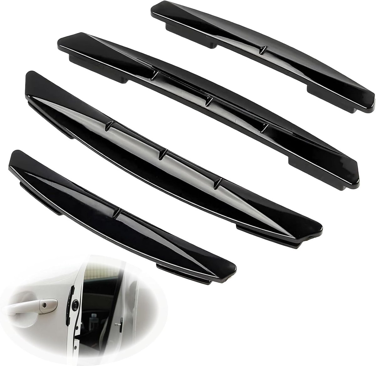 4 stuks rubberen deurrandbeschermers, deurrandbescherming auto, randbescherming, autodeur, anti-kras, decoratieve - ShopVlot