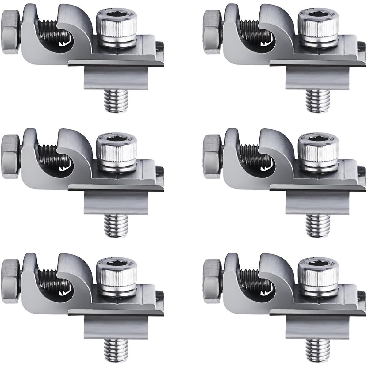 6pcs Solar Panel Earthing Clips, PV Grounding Clamp - mounting brackets and clamps for solar panels, earthing eyelets - ShopVlot