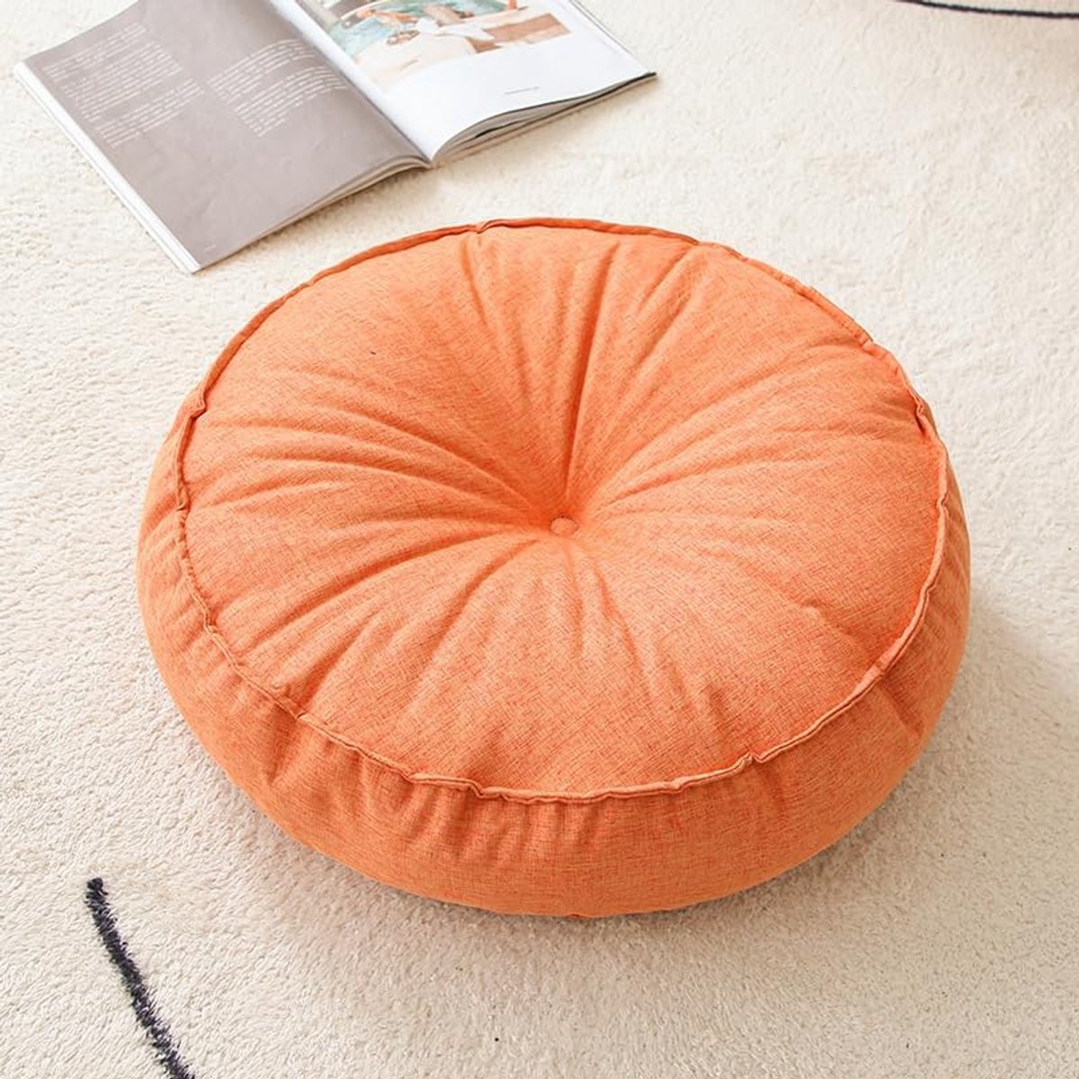 Rond kussen voor stoel, 45 cm doorsnede, 10 cm dik, 1 stuk, rond vloerkussen, zitkussen, hoes voor stoel, kussen voor - ShopVlot
