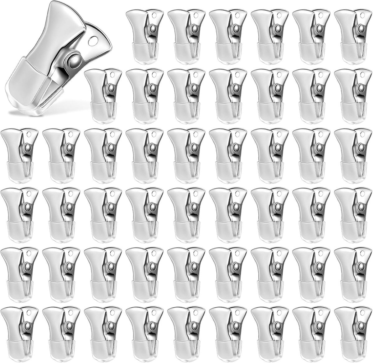 Klemmen, metalen veerklemmen, brede metalen mini-krokodillenklemmen met siliconen punt, wasknijpers - ShopVlot