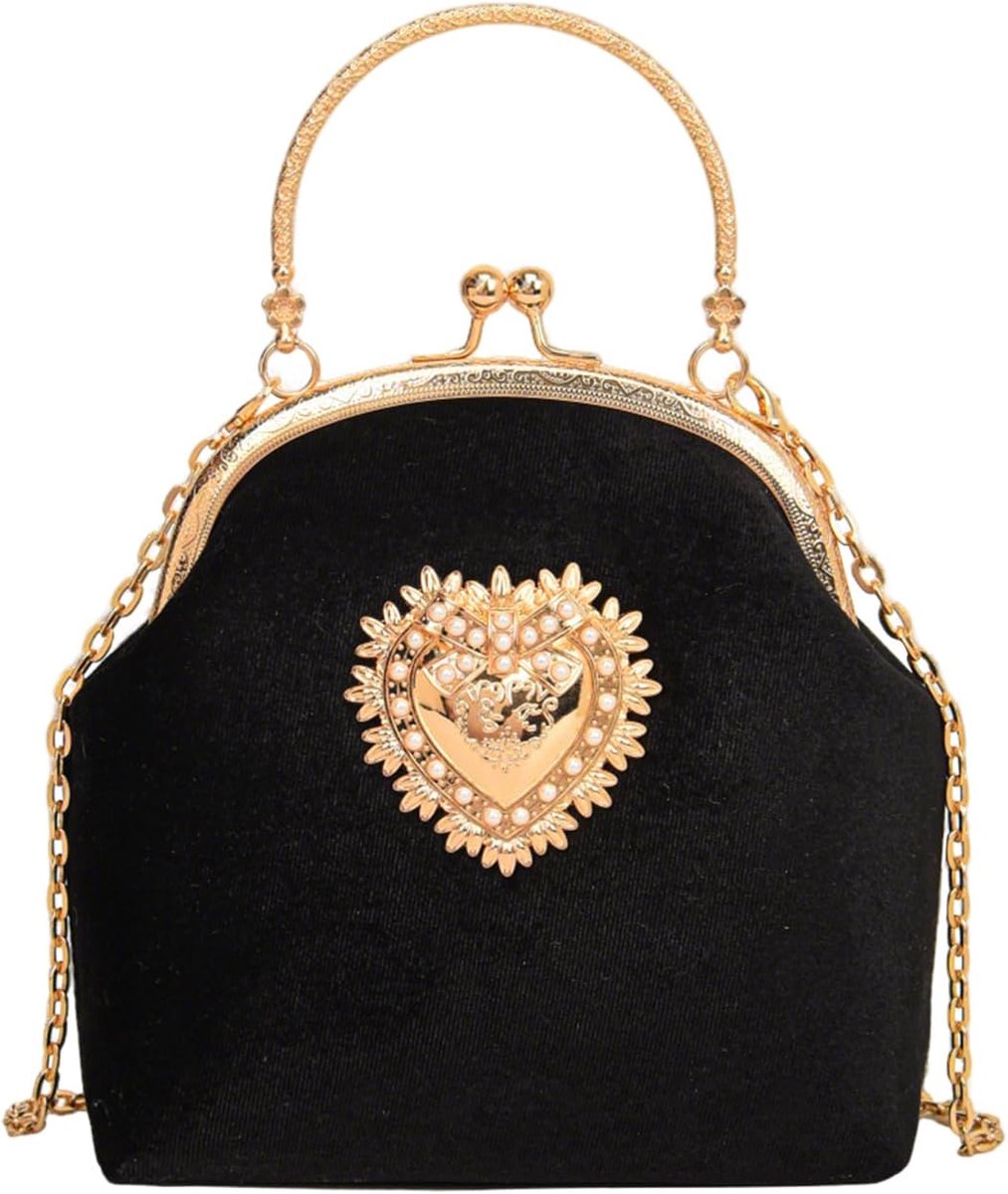 Pahajim Women's Evening Bag Elegant Vintage Clutch Ceremony with Chain Wedding Bride Cocktai Banquet - ShopVlot