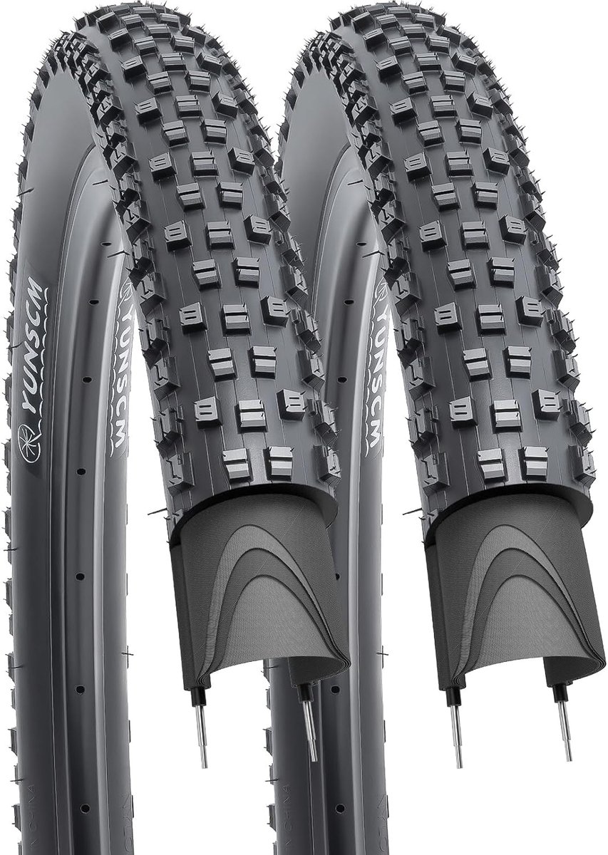 YunSCM 2pcs 27.5 inch Anti-Perforation MTB Bicycle Tyres 27.5 x 2.10 54-584 60TPI Lightweight Tyres Compatible with - ShopVlot
