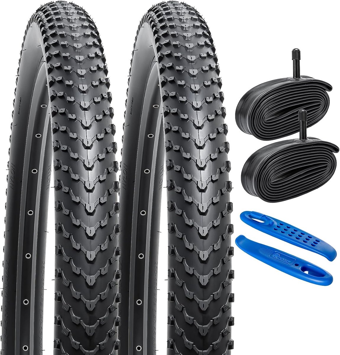 YUNSCM 2-PCS 26" Mountain Bike Tires 26x2.40/60-559 and 26-inch Heavy Duty Inner Tube Schrader Valve Compatible with - ShopVlot