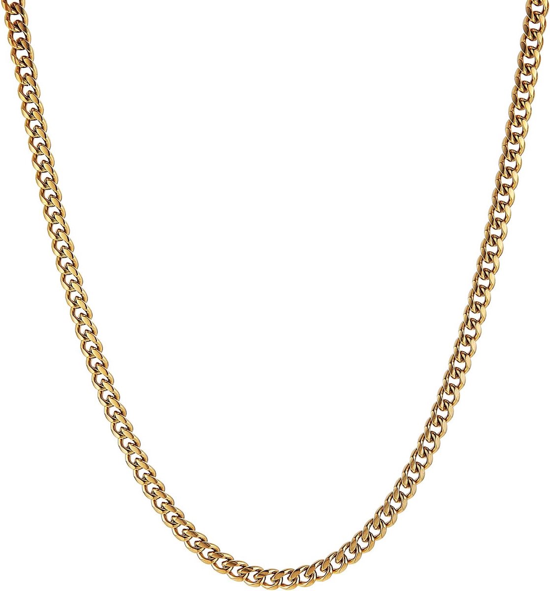 HZMAN 7mm cuban chain for men boys stainless steel men gold chain diamond cut hip hop link chains chain 16-30 inch - ShopVlot
