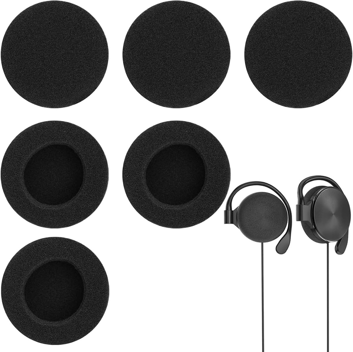 Oorkussens 50 mm - schuimrubberen bekleding - zacht en duurzaam - vervangende oorpads - ShopVlot