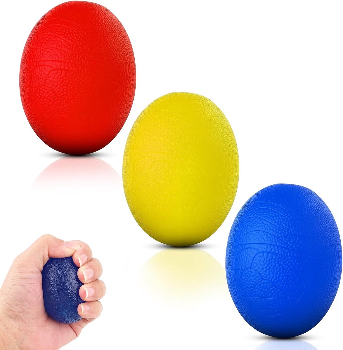 Siliconen greepballen 3 stuks - eivormig - lichtgewicht - voor handtherapie en artritis verlichting - ShopVlot