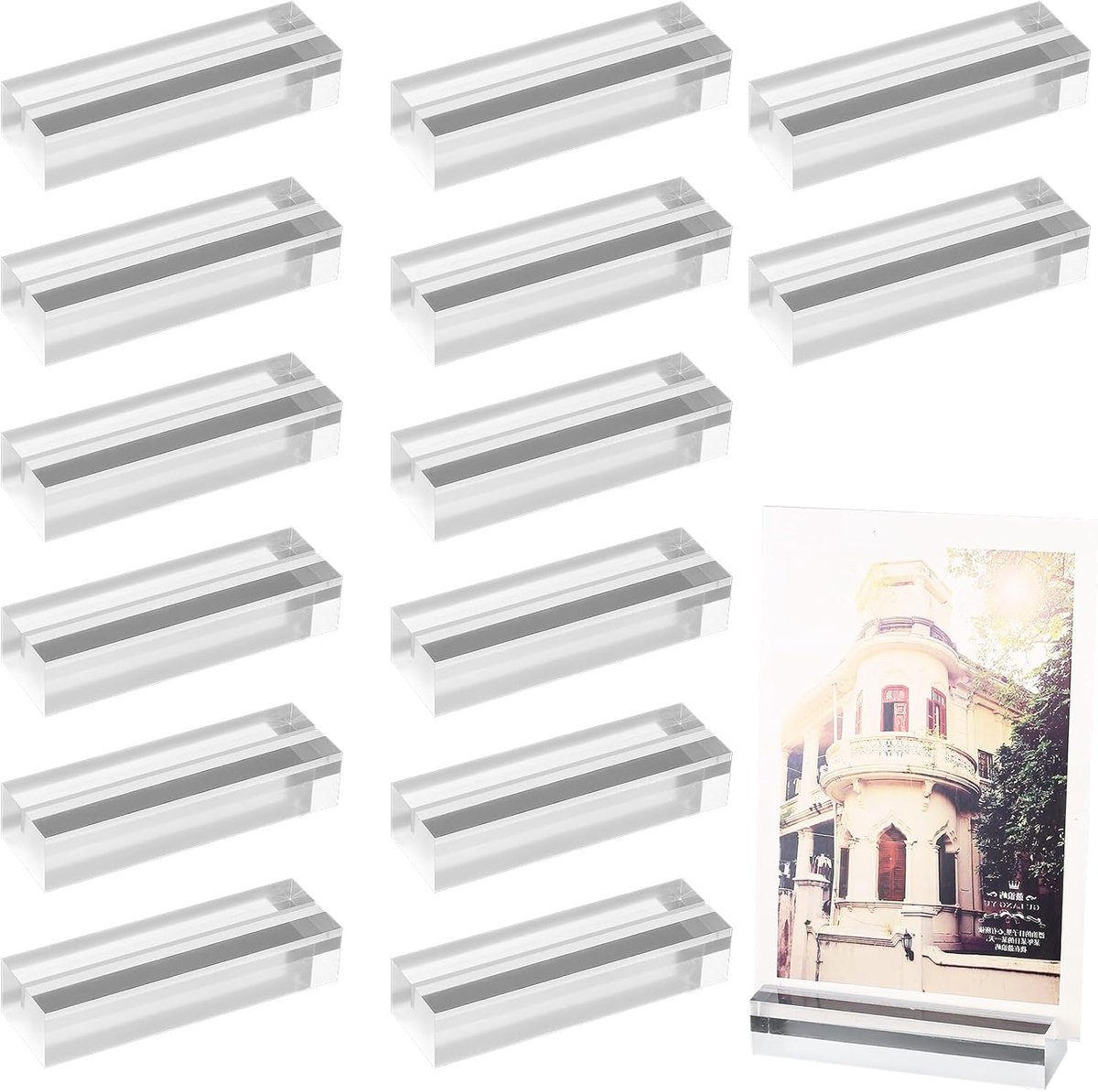 Acryl tafelkaart houders 10 x 3 x 2 cm - transparant - stevig en breukbestendig - ideaal voor restaurants en feesten - ShopVlot
