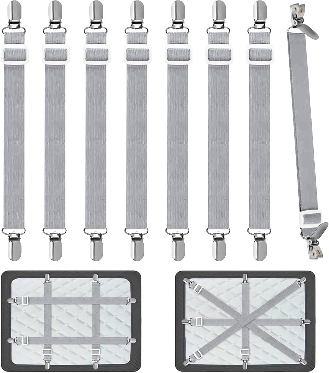 Bedlakenspanners 50-230 cm - verstelbaar - elastisch - houdt beddengoed op zijn plaats - ShopVlot