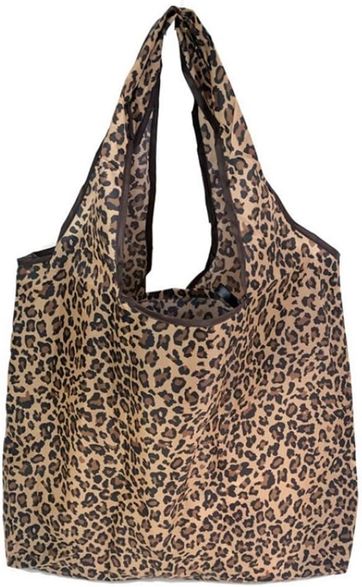 Vouwbare boodschappentas - groot 18"x24" - waterdicht - leopardprint - ideaal voor boodschappen - ShopVlot