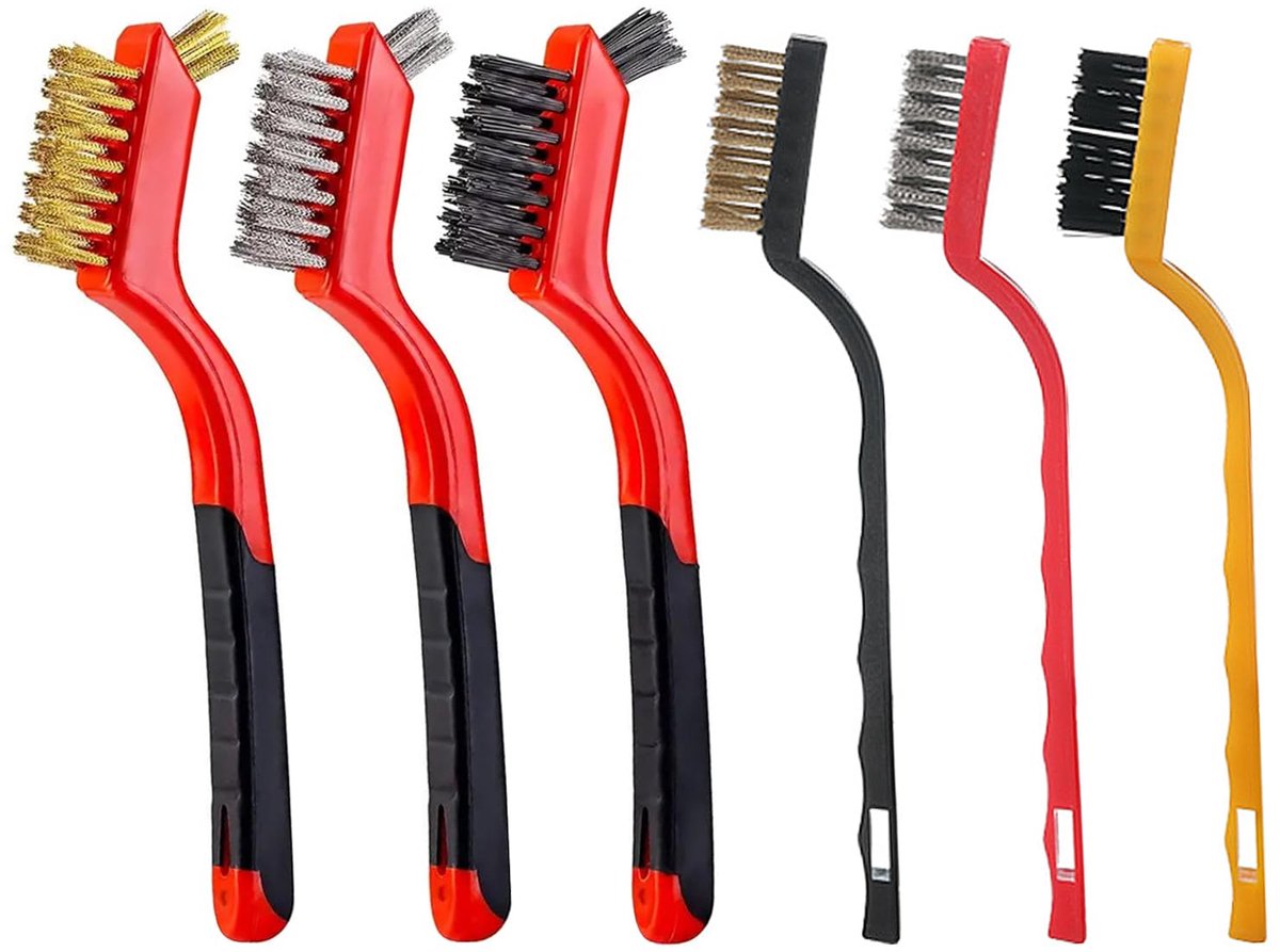 Metaalborstels 6 stuks - Huishoudelijke schoonmaaktools - Multi-purpose - Ideaal voor keukenreiniging - ShopVlot