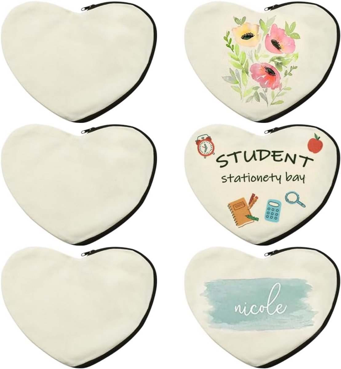 Stofzakken voor schilderen 25x20 cm - DIY tassen - Hartvormig ontwerp - Creatieve opslagoplossing - ShopVlot