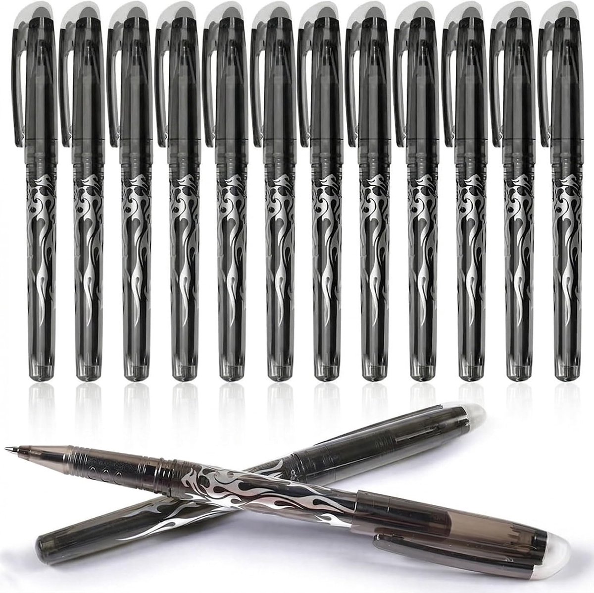 Ballpoint pen 0,5mm - uitwisbaar - 12 stuks zwart en blauw - ideaal voor school en kantoor - ShopVlot