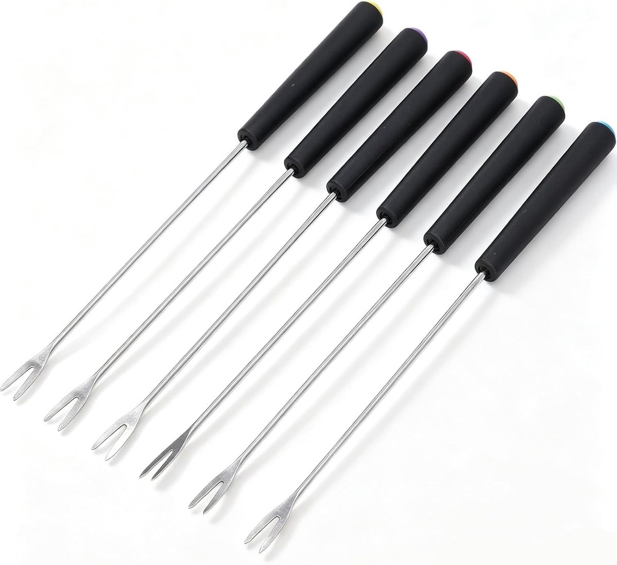 Set van 6 Fonduevorken RVS voor Kaas, Chocolade en Fruit - Perfect voor Feestjes en Diners, 23 cm Lang