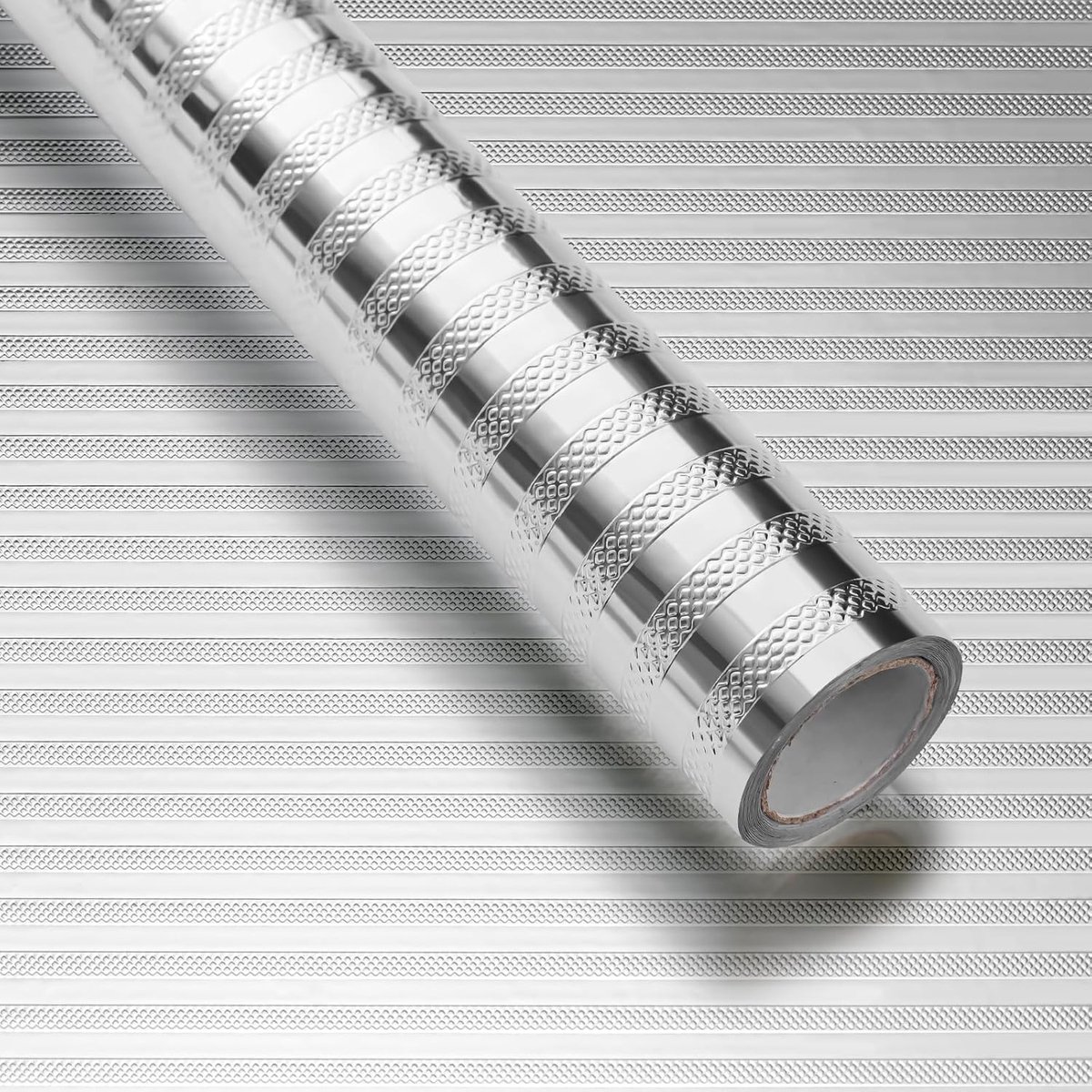 Aluminium Wandfolie Stickers 40 x 200 cm - Zilver Strepen - Waterproof en Antibacterieel - ShopVlot