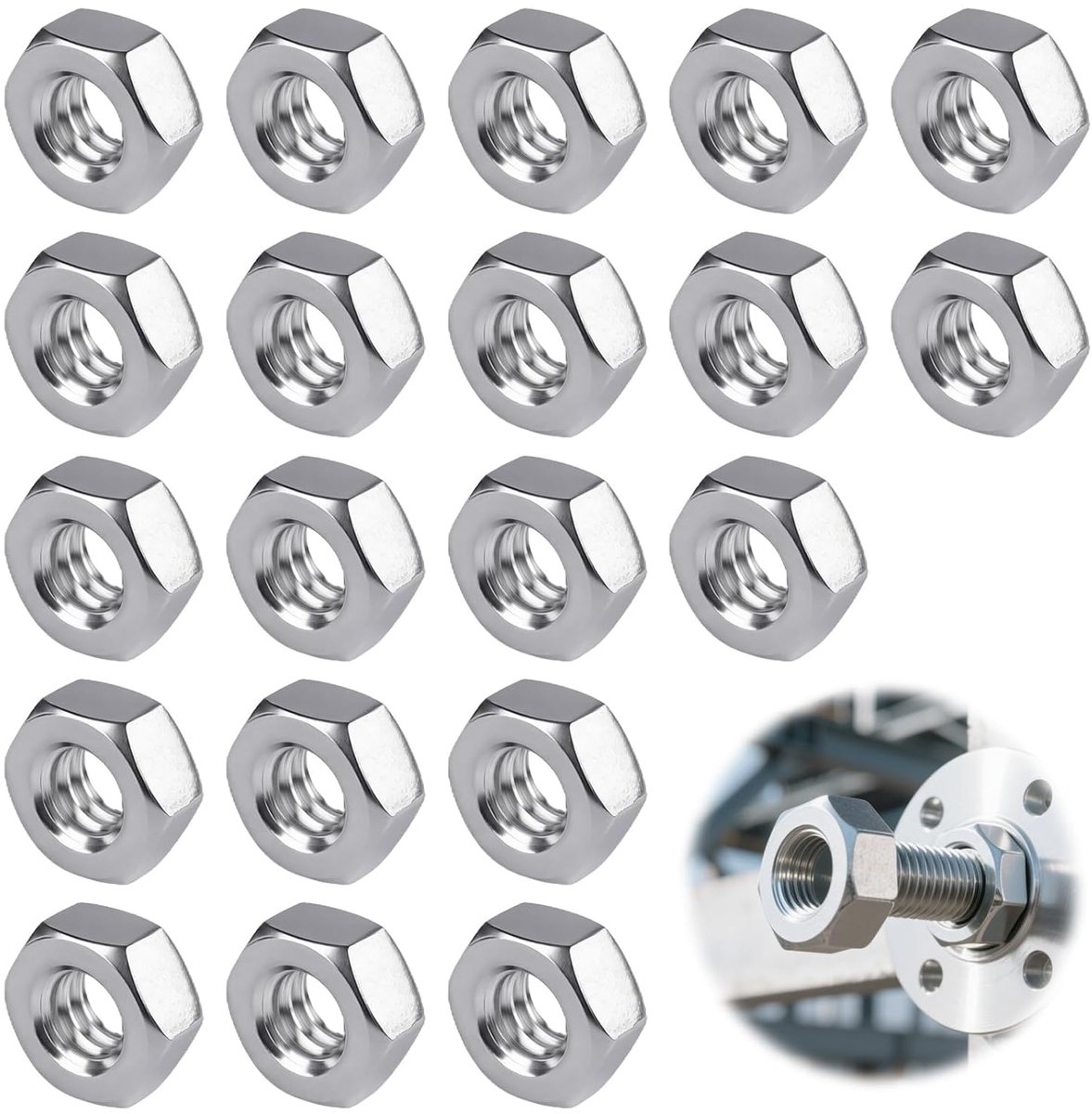 Hexmoeren 1/4 Inch - RVS - Duurzaam en hoogwaardig - Geschikt voor camera- en fotostatieven - ShopVlot