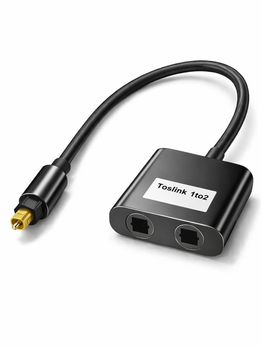 Optische splitter 1 in 2 uit - aluminium - verliesloze SPDIF-signaaloverdracht - ideaal voor home theater - ShopVlot