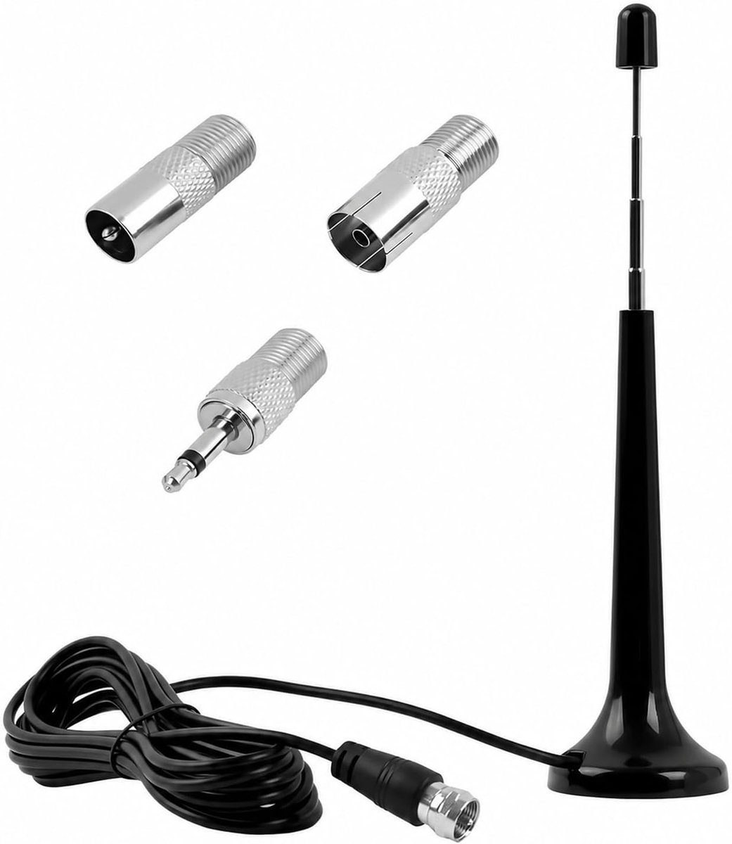 FM Radio Antenne - Telescopische Binnenantenne - Magnetische Basis - Ideaal voor betrouwbare ontvangst - ShopVlot