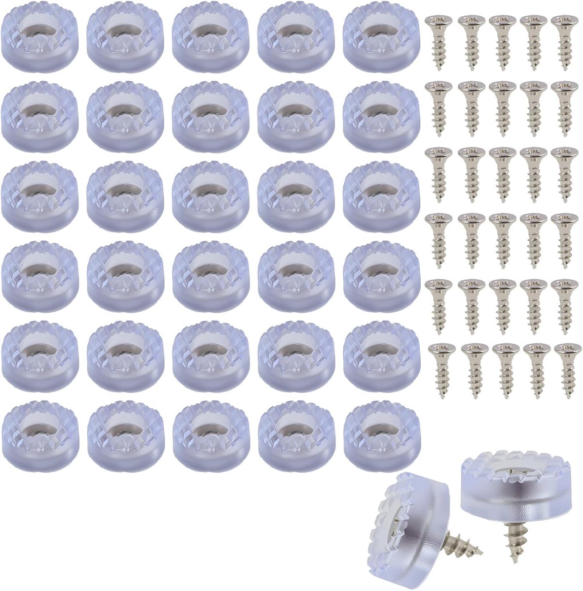 Rubberen Voeten Schroefbaar 18 x 7 mm - Transparante Rubber Voetjes - Geluid- en Trillingsdempend - ShopVlot