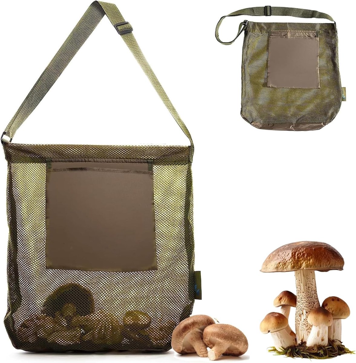 Mushroom hunting bag - Oxford en mesh - verstelbare schouderband - ideaal voor oogsten - ShopVlot