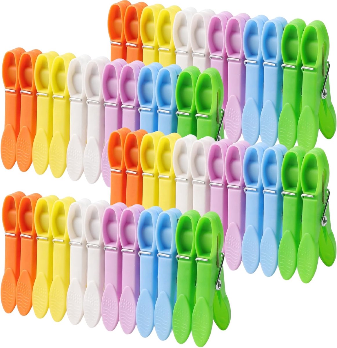 Kledinghangers set 48 stuks - Kleurige plastic wasknijpers - Windbestendig - Sterke grip voor waslijnen - ShopVlot