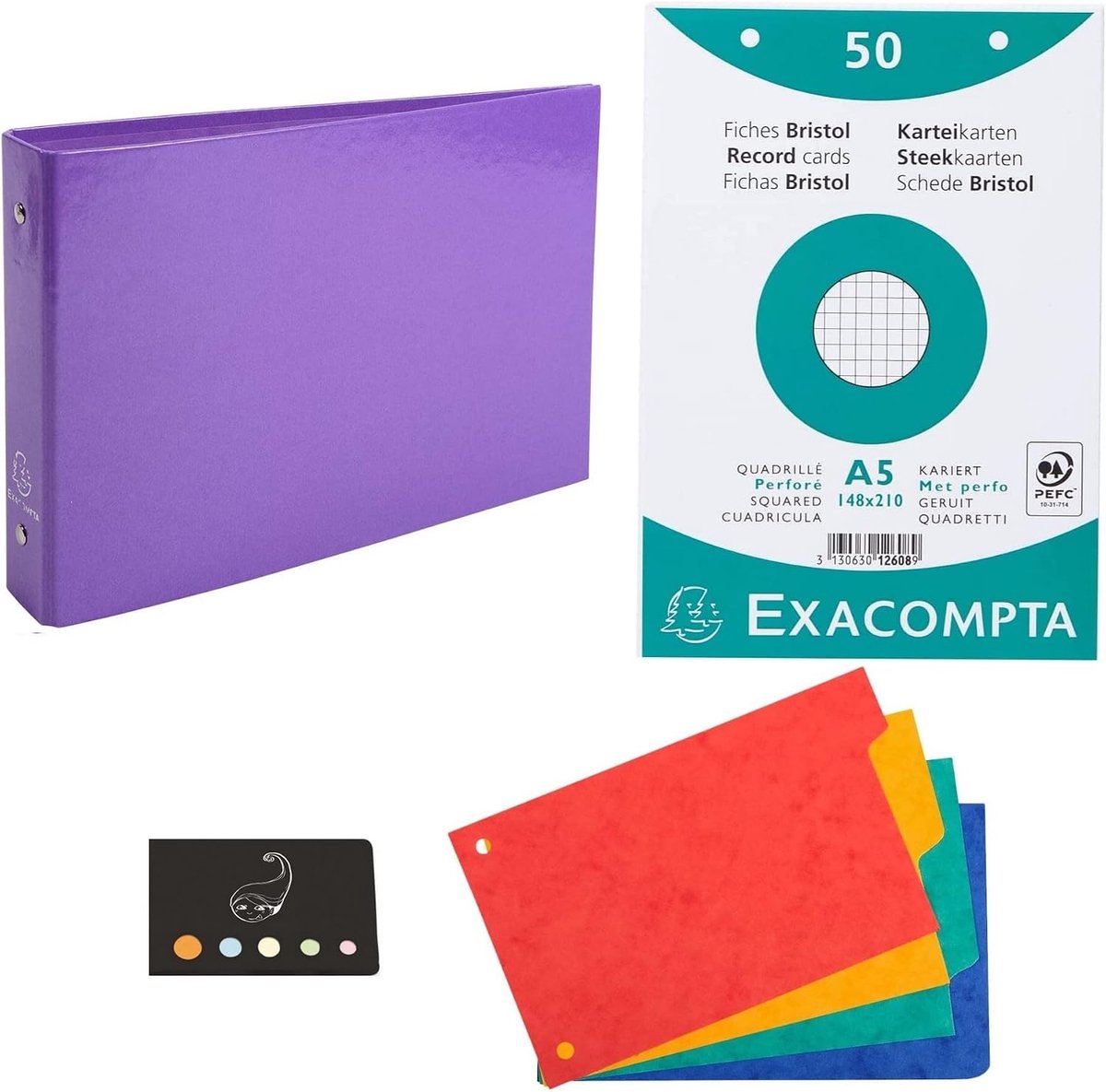 Folder for Bristol A5 index cards, violet - ShopVlot
