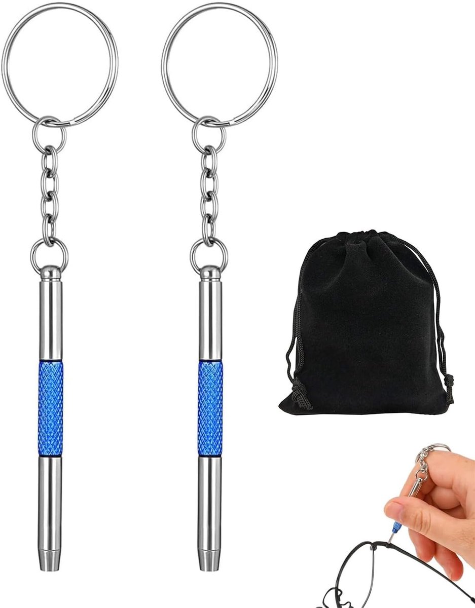 Pack of 2 Multifunctional Screwdriver Repair Kit, 3-in-1 Double Pointed Pocket Screwdriver, Mini Screwdriver for - ShopVlot