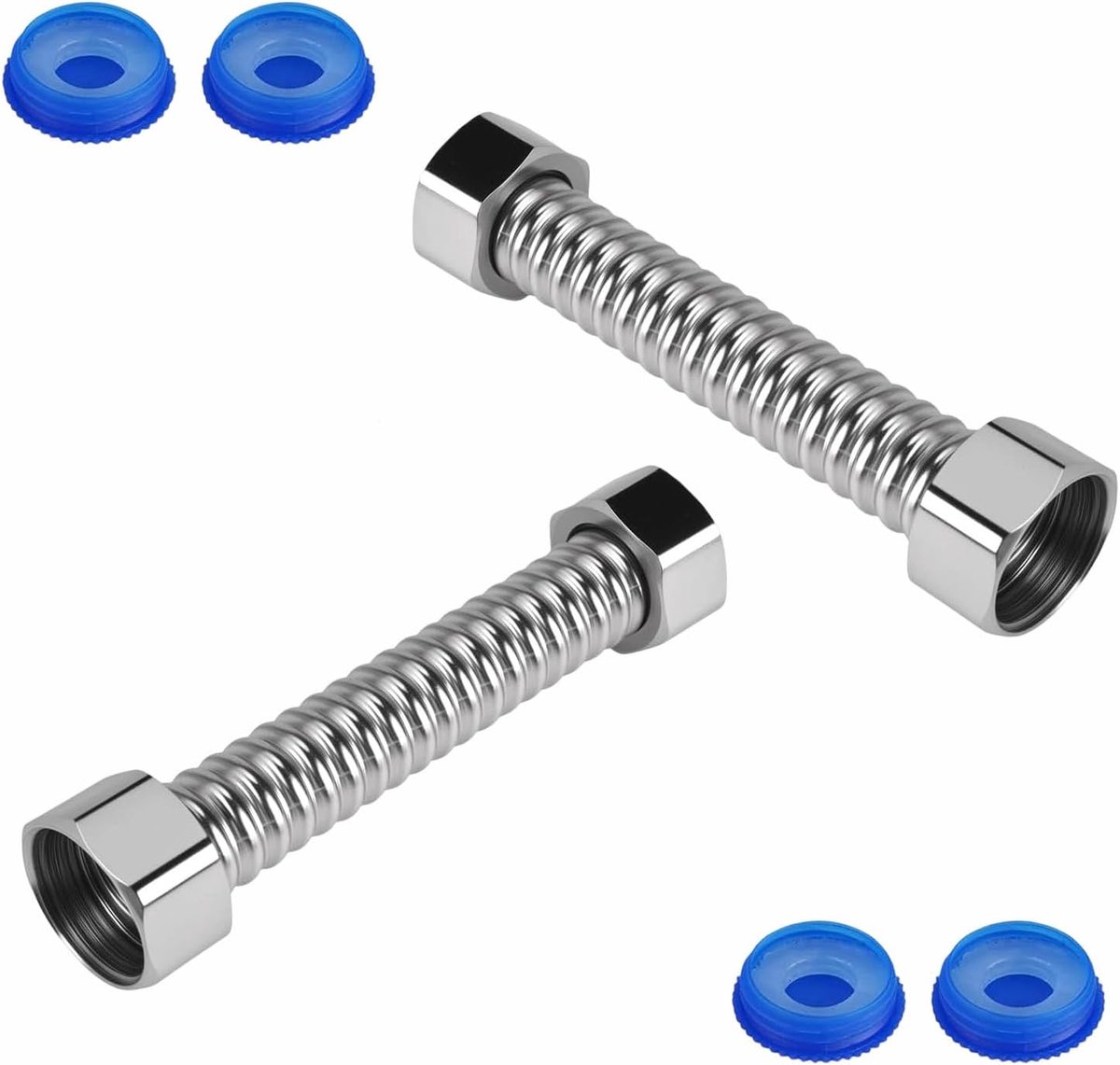 2pcs Flexible Hose 1/2 inch 10cm G1/2" x G1/2" Stainless Steel Armor Hose Flexible Stainless Steel Inlet Hose for - ShopVlot