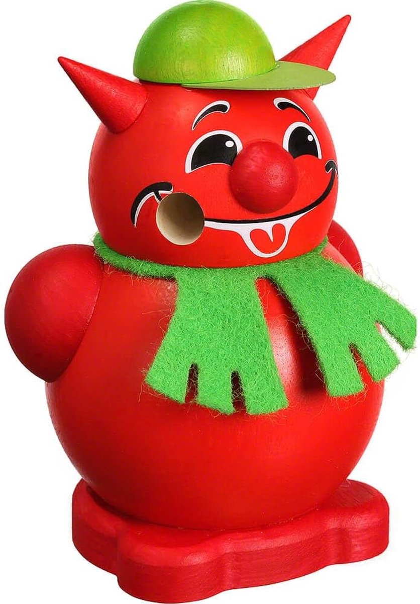 Seiffener Volkskunst Räuchermann devil, 8 cm high, original Ore Mountains from Seiffener Volkskunst - ShopVlot