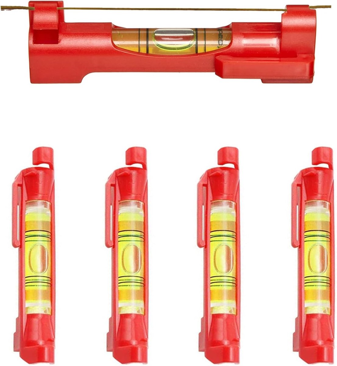 Catelves 4 Pcs Cord Water Bowl, Red Level Cord Professional Water Lines Cable Scale for Masonry Plumbing Gutter Work - ShopVlot