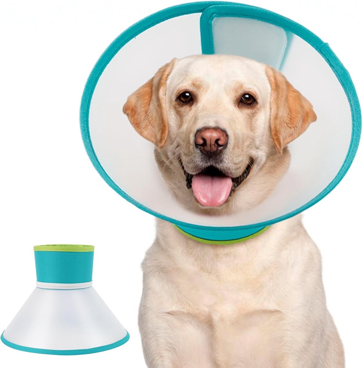 Hondenkegelhalsband, verstelbare Elizabethaanse halsband voor honden, afneembare medische kegel om likken na een - ShopVlot