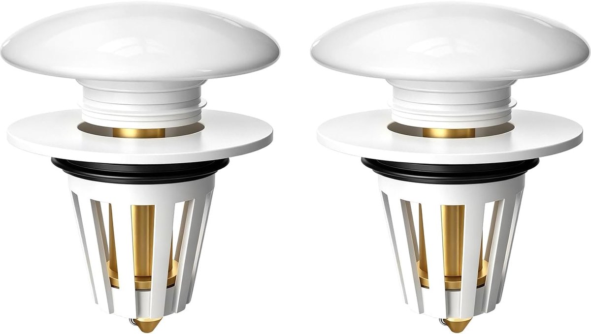2 stuks universele pop-up afvoerstop, 34-40 mm, voor badkuip en wastafel, badkamer, spoelbakstop, snel en betrouwbaar - ShopVlot
