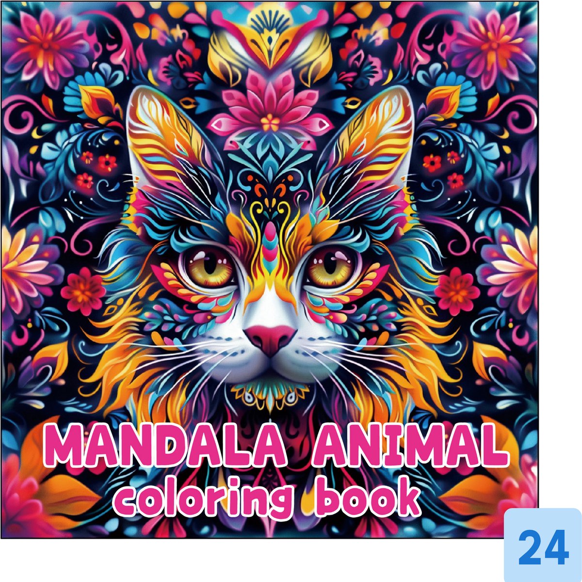 Mandala Dieren Kleurboek voor Volwassenen, Tieners en Kinderen - Premium Cozy Coloring Book met 24 Unieke Gedetailleerde Pagina's - Anti Stress Dieren Kleurboek, Tekenboek & Doeboek