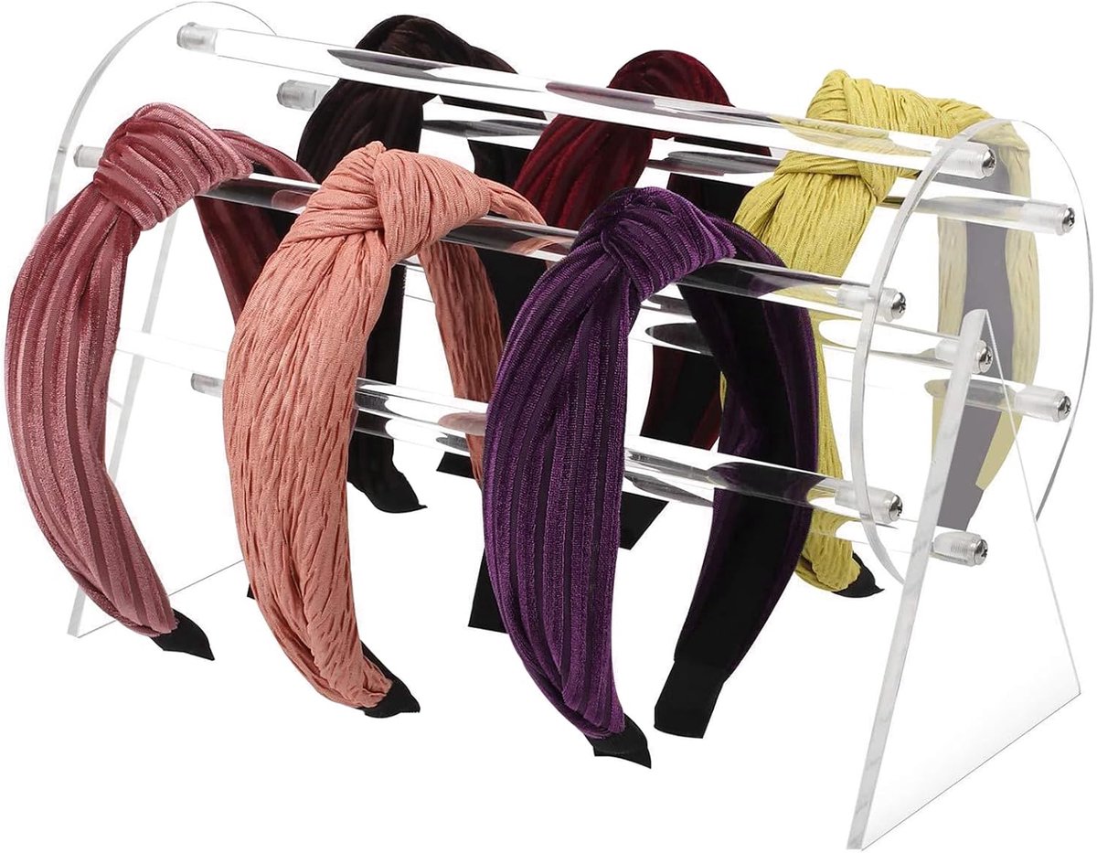 360° Rotating Acrylic Hair Accessory Organiser Hair Band Holder Hair Band Holder for Girls and Women - ShopVlot