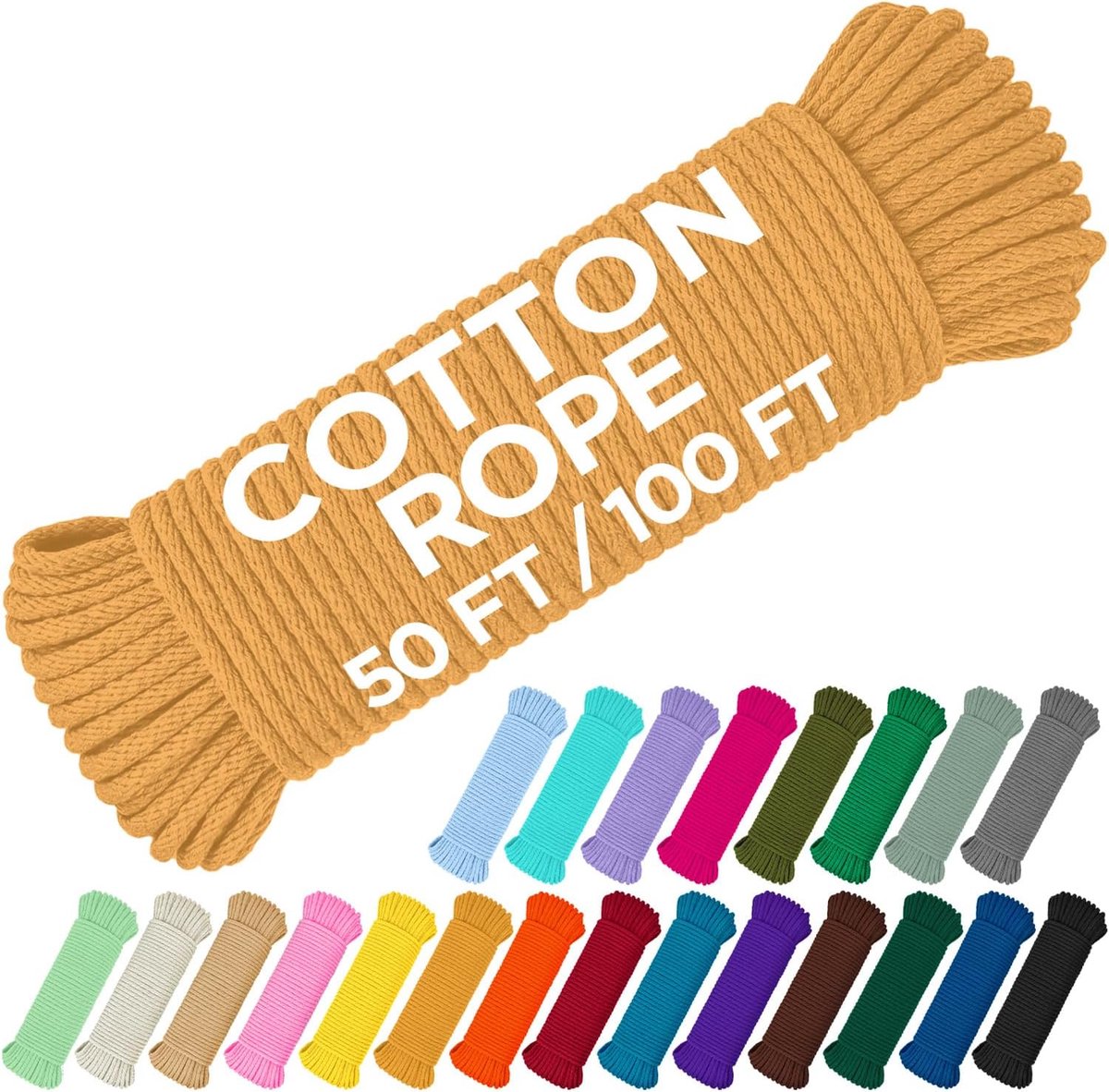 TECEUM cotton rope 15 m – 5 mm multifunctional rope, crafts – Natural - ShopVlot