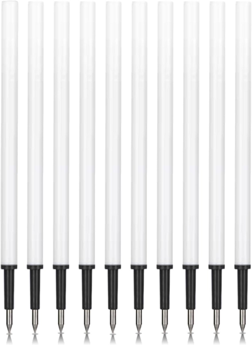 10 x Erasable Refills, Retractable Grey-Black Tip, 0.5mm, Height 11cm, Compatible with KCasty, Retractable Erasable - ShopVlot