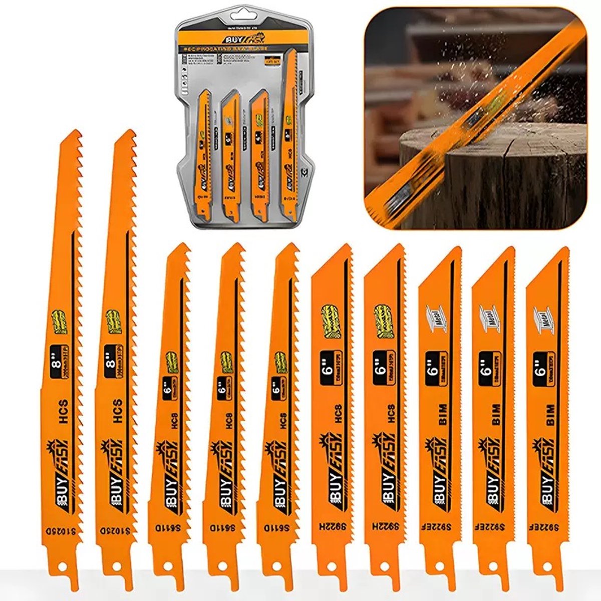 Reciprozaagbladen - 10 stuks - HCS - Zaagbladen - Zaag - Geschikt voor hout, metaal, kunststof - 150 mm - 200 mm - Universeel