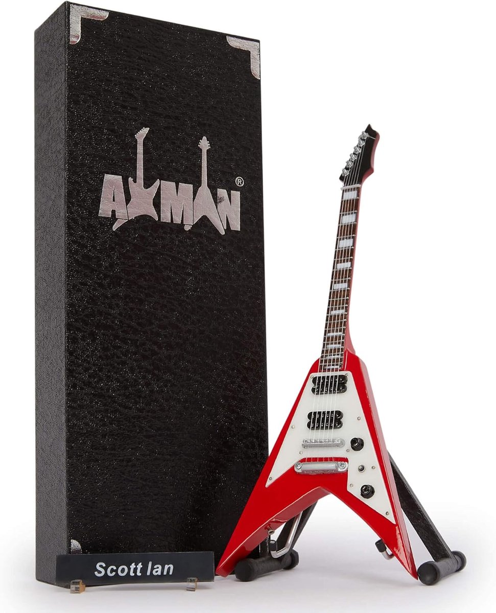 Axman Scott Ian - Miniature guitar replica - music gifts - handmade ornamental 1/4 scale - ShopVlot