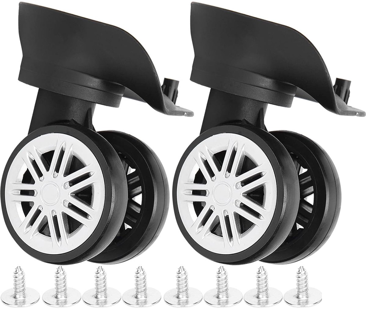 Ejoyous Luggage Wheels Replacement, 1 Pair Spare Roller for Suitcase Wheel Repair Durable Travel Suitcase Silent - ShopVlot