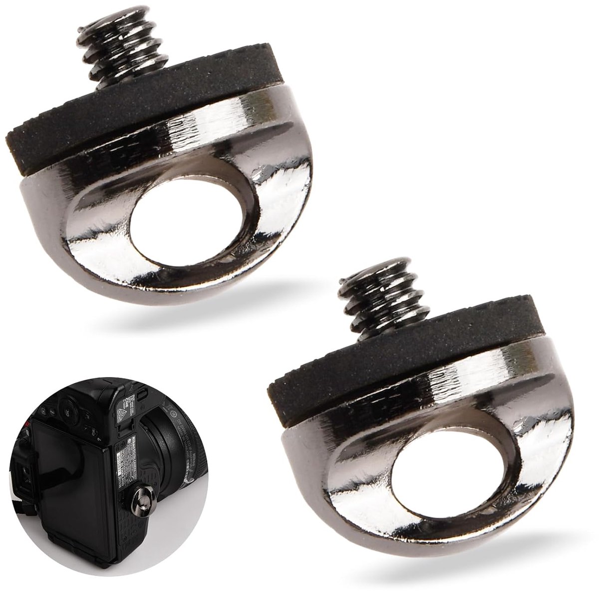 2 stuks 1/4 inch camera-bevestigingsschroeven, adapterschroevenset voor camerariem D-ring, Qr-plaat en statief - ShopVlot