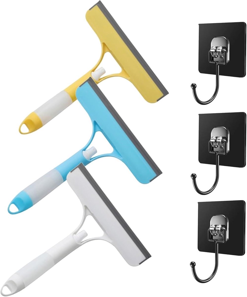 3-in-1 Window Cleaning Scraper, Squeegee for Shower Glass, 3-in-1 Window Cleaner with Spray Function, 3 Pieces Window - ShopVlot