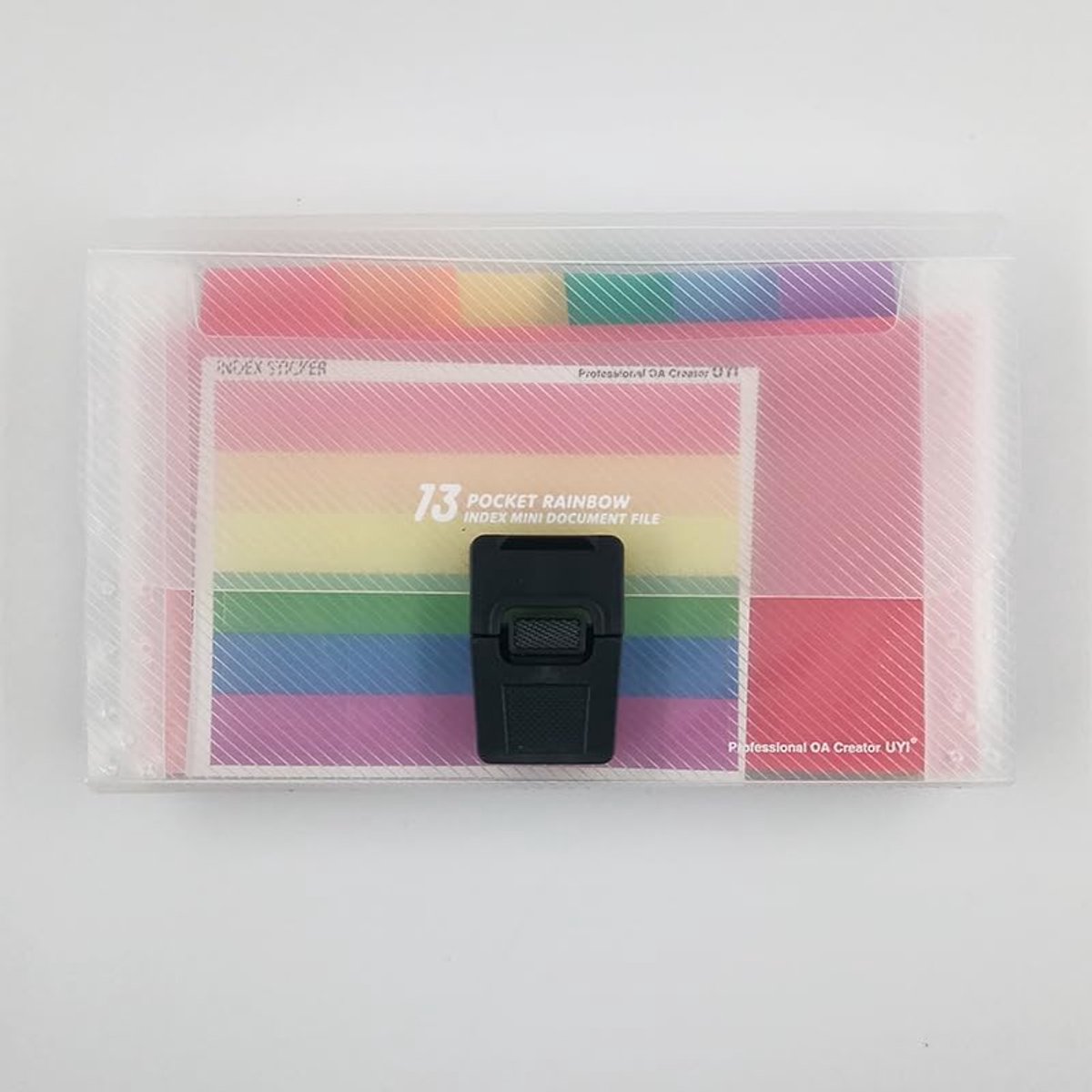 Mini Document File, 13 Pockets, Mini Rainbow, Expanding File Folder, Plastic Flash Card Holder, A6 Accordion Receipt - ShopVlot