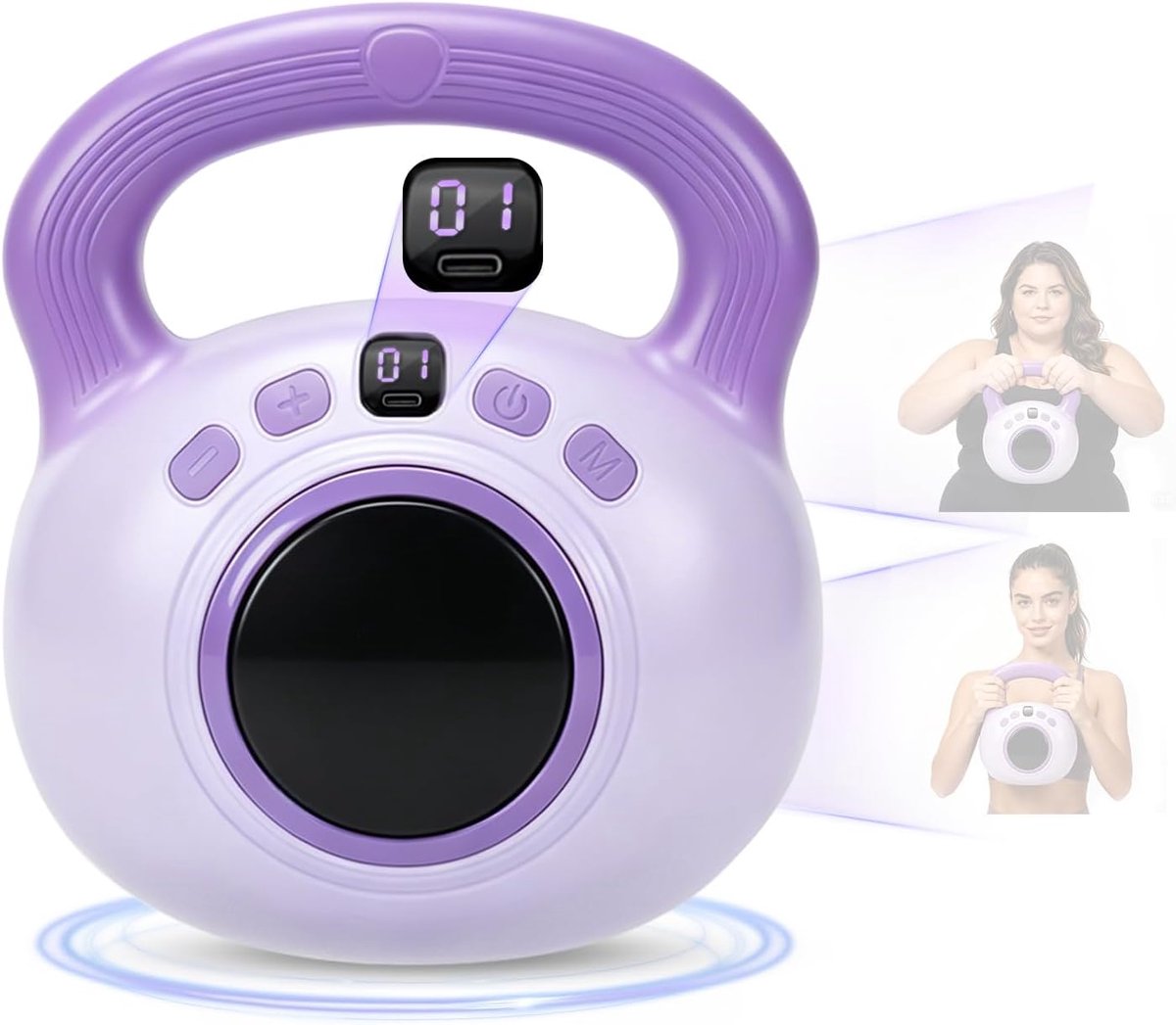 Elektrische trilkettlebell, 1,4 kg, trainingskettlebell, lichaamsvorming en lymfedrainage, afslankingsvibratieapparaat - ShopVlot