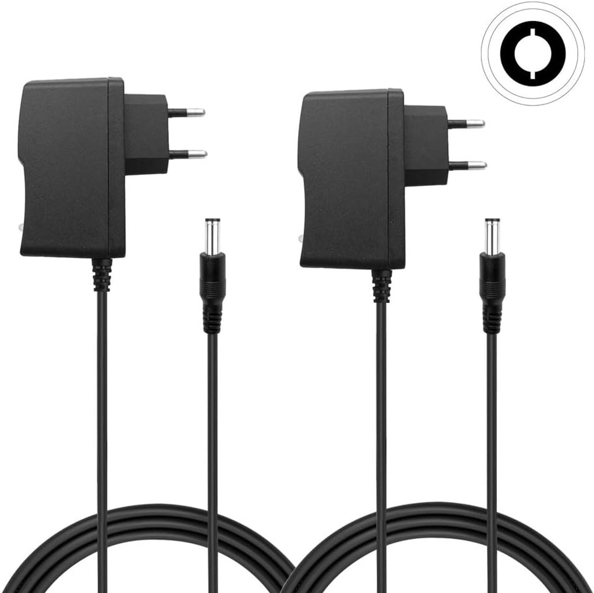 12 V 1 A AC to DC Adapter, 2 Pieces Universal Power Supply with 5.5 mm x 2.1 mm Plug 12 W Charger for LED Strips, TV - ShopVlot