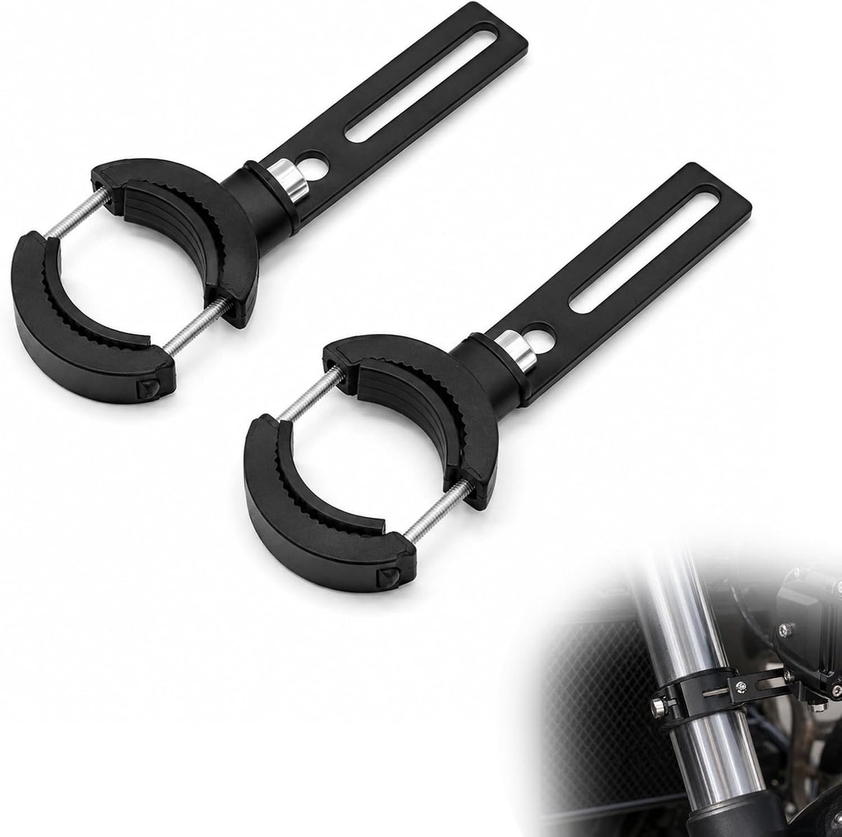 Zolara 2 stuks motorfiets lichtbevestiging 20-38mm, motorfiets lichtsteun, motorfiet koplampsteun houders - ShopVlot
