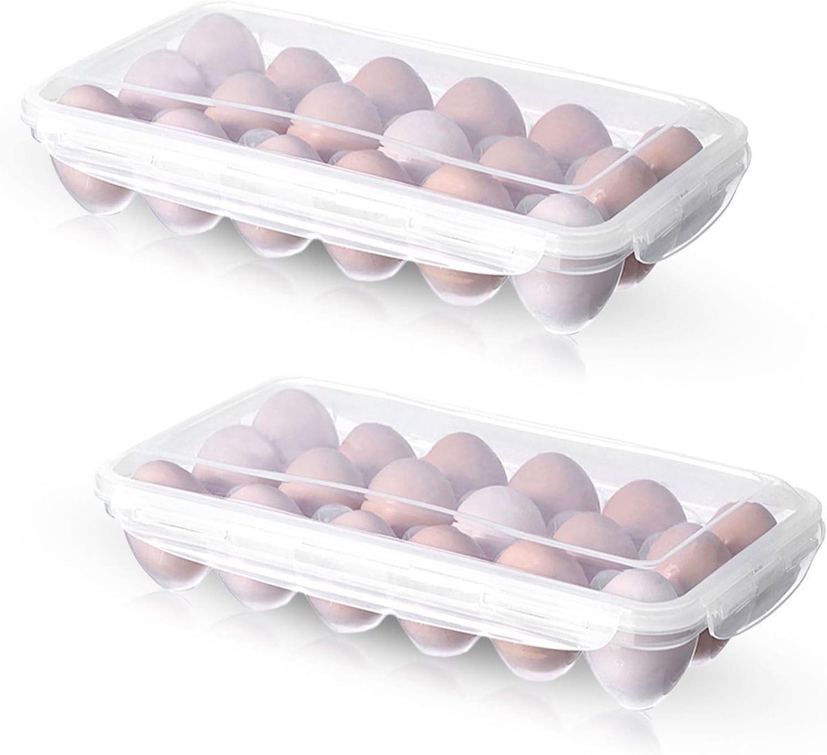 2-piece set of eggs, storage box, refrigerator, PP material, egg cartons, 18 pieces, cardboard, egg dispenser - ShopVlot