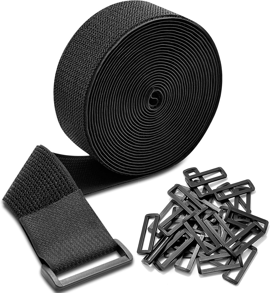 5cm x 6m High Strength Cable Ties with 30 Buckles, Adjustable Nylon Cable Ties, Hooks and Loop, Multi-Purpose Cable - ShopVlot